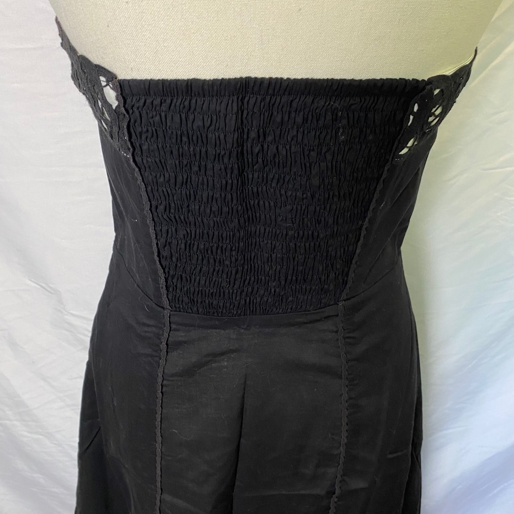White House Black Market Strapless Dress Womens 6 Black Whimsigoth Dark Coquette - Picture 6 of 10